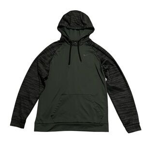 Mens Nike NIKE TEXT Dri Fit green and black hoodie Size Large